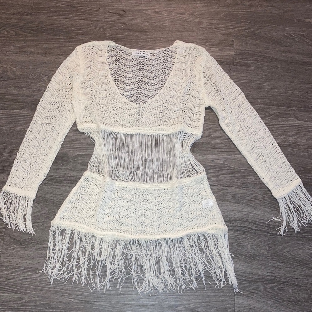 White bikini cover up